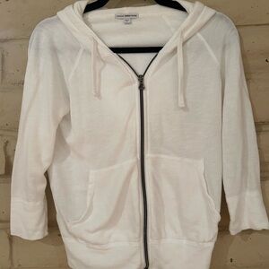 James Perse White Zip-Up Jacket